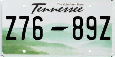 TN license plate Z7689Z