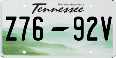TN license plate Z7692V