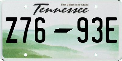 TN license plate Z7693E