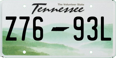 TN license plate Z7693L
