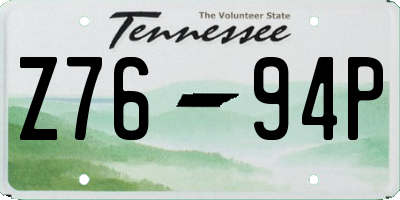 TN license plate Z7694P