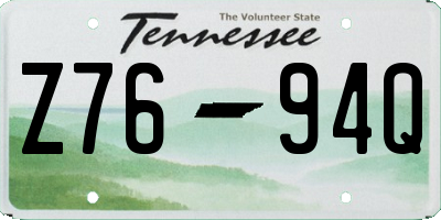TN license plate Z7694Q