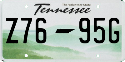 TN license plate Z7695G