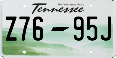 TN license plate Z7695J