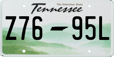 TN license plate Z7695L