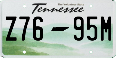 TN license plate Z7695M