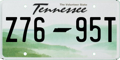 TN license plate Z7695T