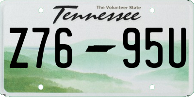 TN license plate Z7695U