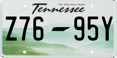TN license plate Z7695Y