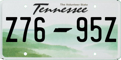 TN license plate Z7695Z