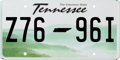 TN license plate Z7696I