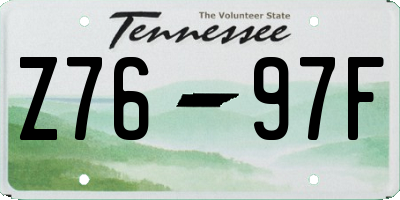 TN license plate Z7697F