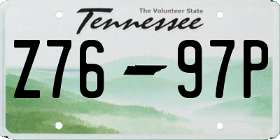 TN license plate Z7697P