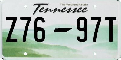 TN license plate Z7697T