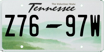 TN license plate Z7697W