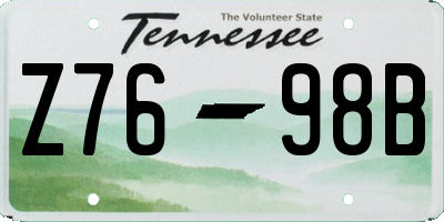 TN license plate Z7698B