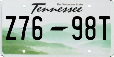 TN license plate Z7698T