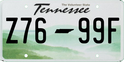 TN license plate Z7699F