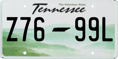 TN license plate Z7699L