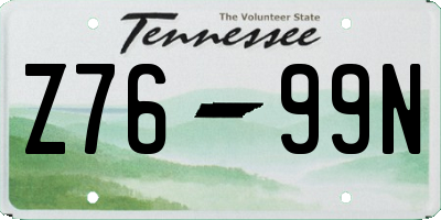 TN license plate Z7699N
