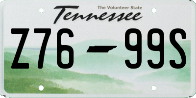 TN license plate Z7699S