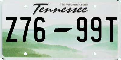TN license plate Z7699T