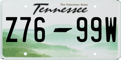 TN license plate Z7699W