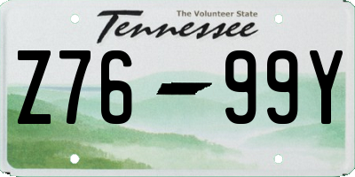 TN license plate Z7699Y