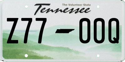 TN license plate Z7700Q