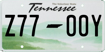 TN license plate Z7700Y