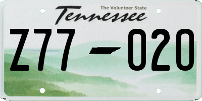 TN license plate Z7702O