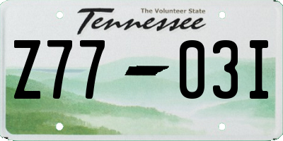 TN license plate Z7703I