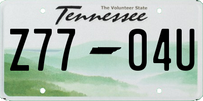 TN license plate Z7704U