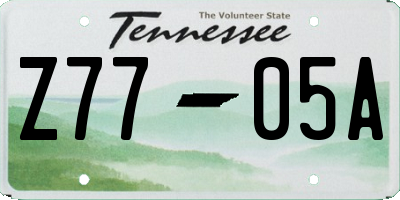 TN license plate Z7705A
