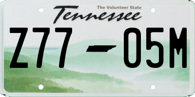 TN license plate Z7705M