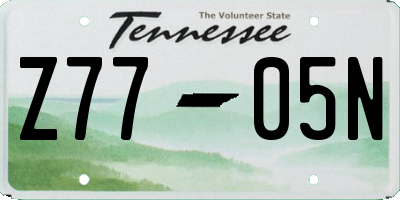 TN license plate Z7705N
