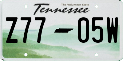 TN license plate Z7705W