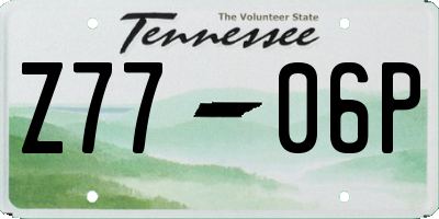 TN license plate Z7706P