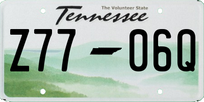 TN license plate Z7706Q
