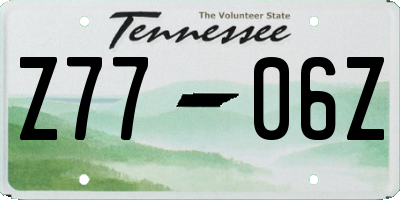 TN license plate Z7706Z