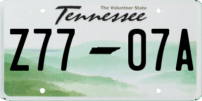 TN license plate Z7707A