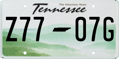 TN license plate Z7707G