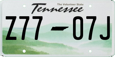 TN license plate Z7707J