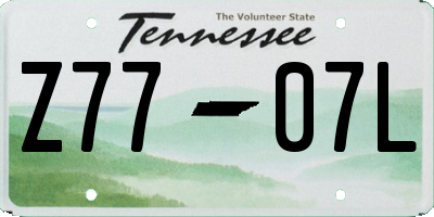 TN license plate Z7707L