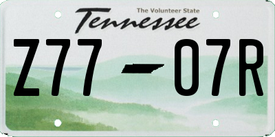 TN license plate Z7707R