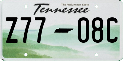 TN license plate Z7708C