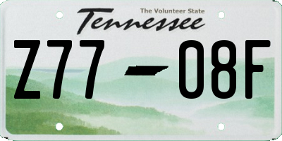 TN license plate Z7708F