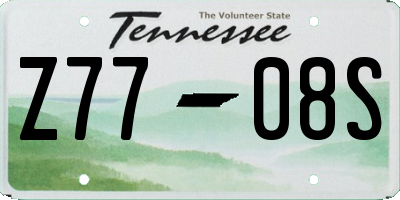 TN license plate Z7708S