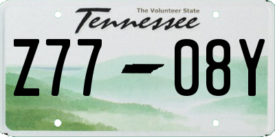 TN license plate Z7708Y