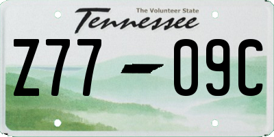 TN license plate Z7709C